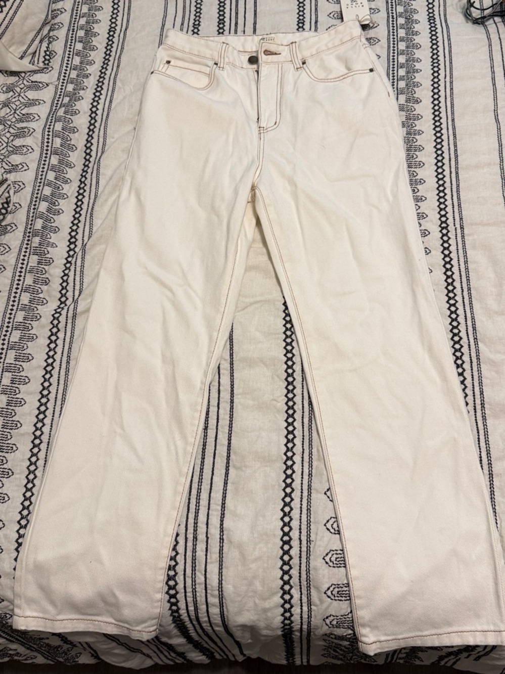 Billabong Women's Straight Leg Jeans in Off-White